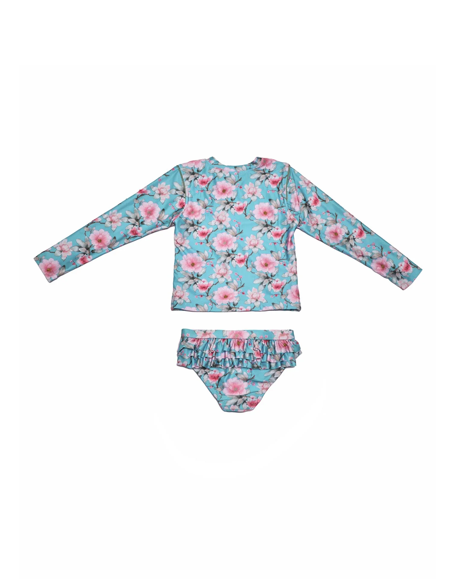 Girls 2-Piece Rashie Set – Long Sleeve & Frill Bottoms (Meadowlight) - Image 4