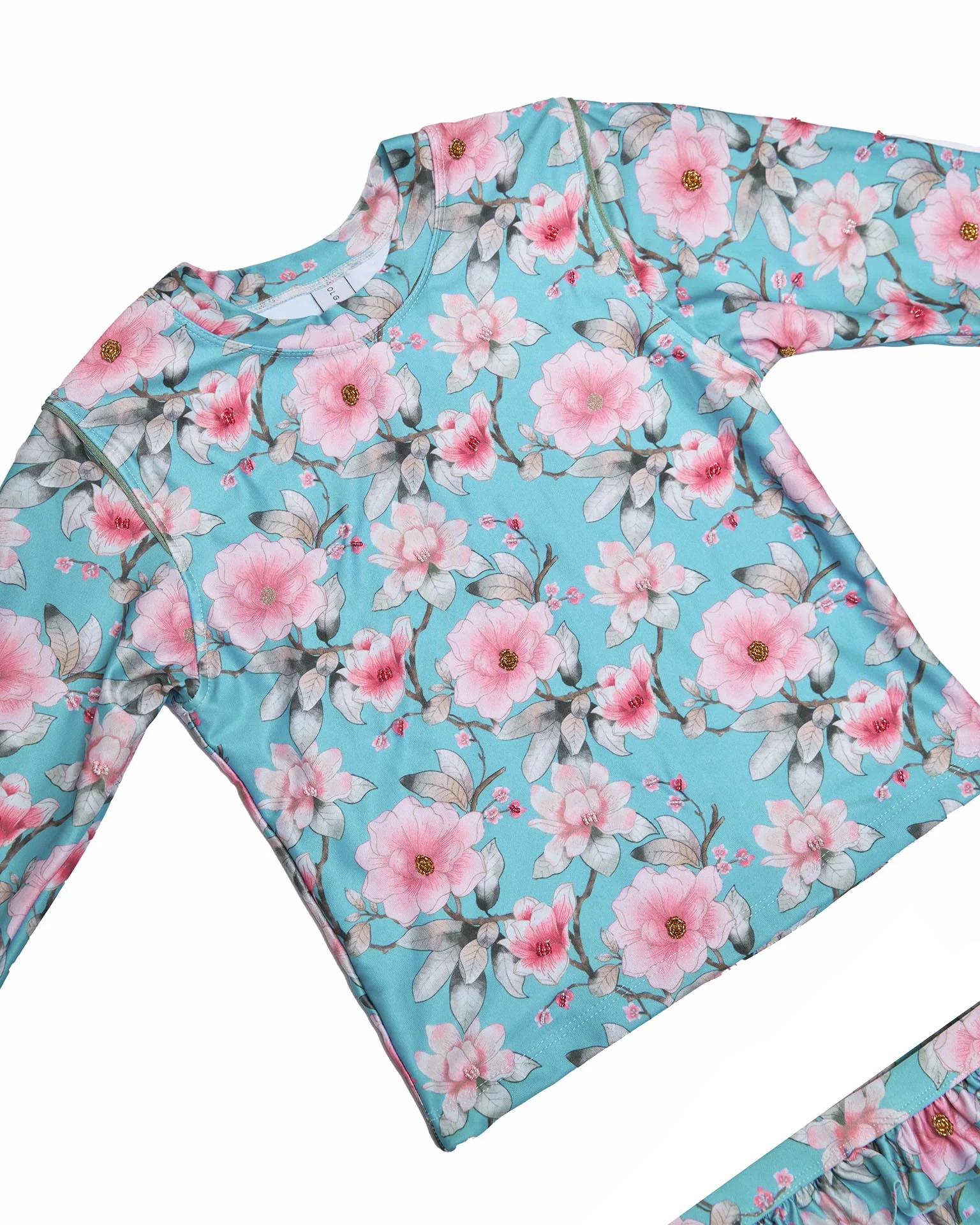 Girls 2-Piece Rashie Set – Long Sleeve & Frill Bottoms (Meadowlight) - Image 5