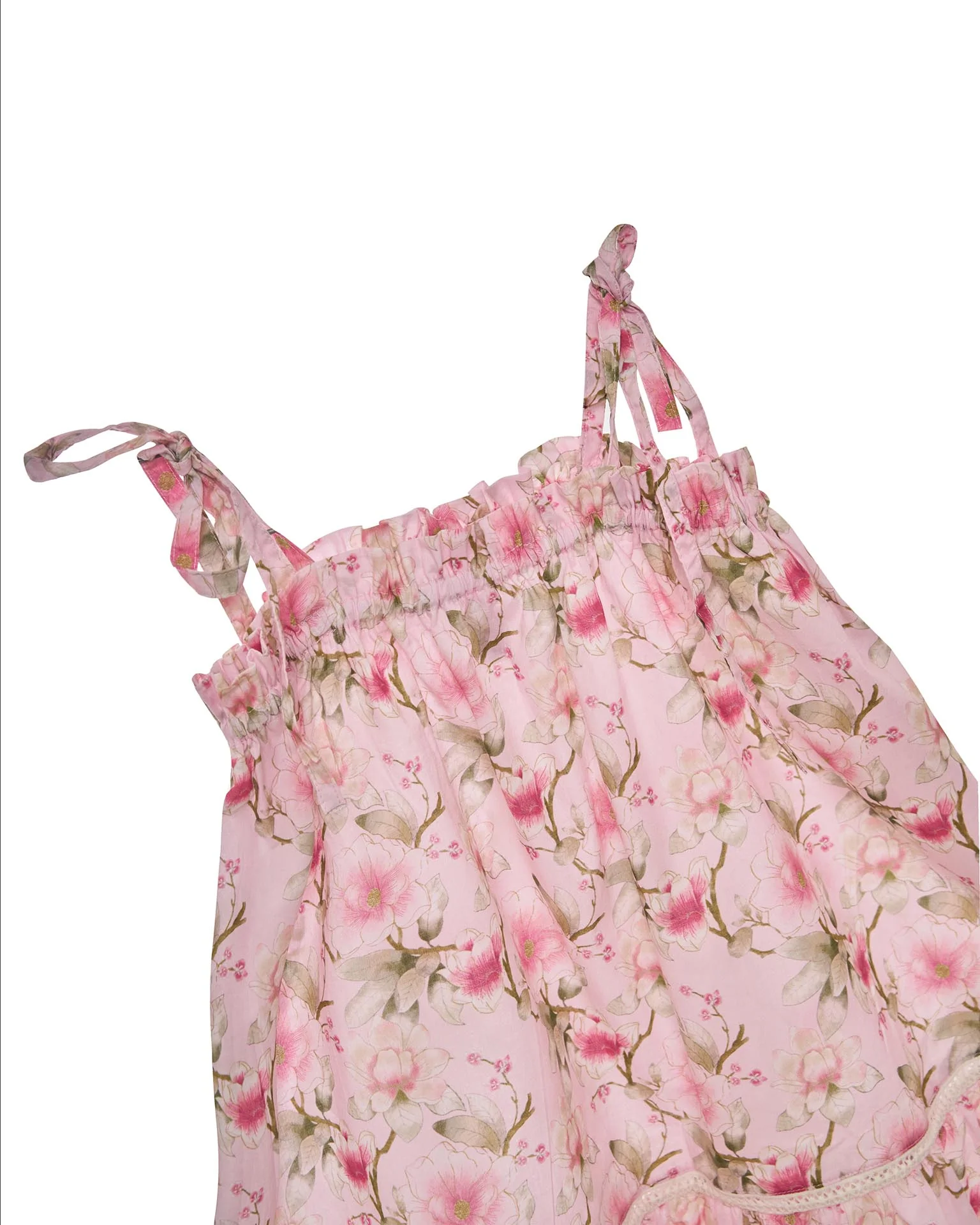 Girls Cotton Sundress – Adjustable Tie Straps (Petal) - Image 3