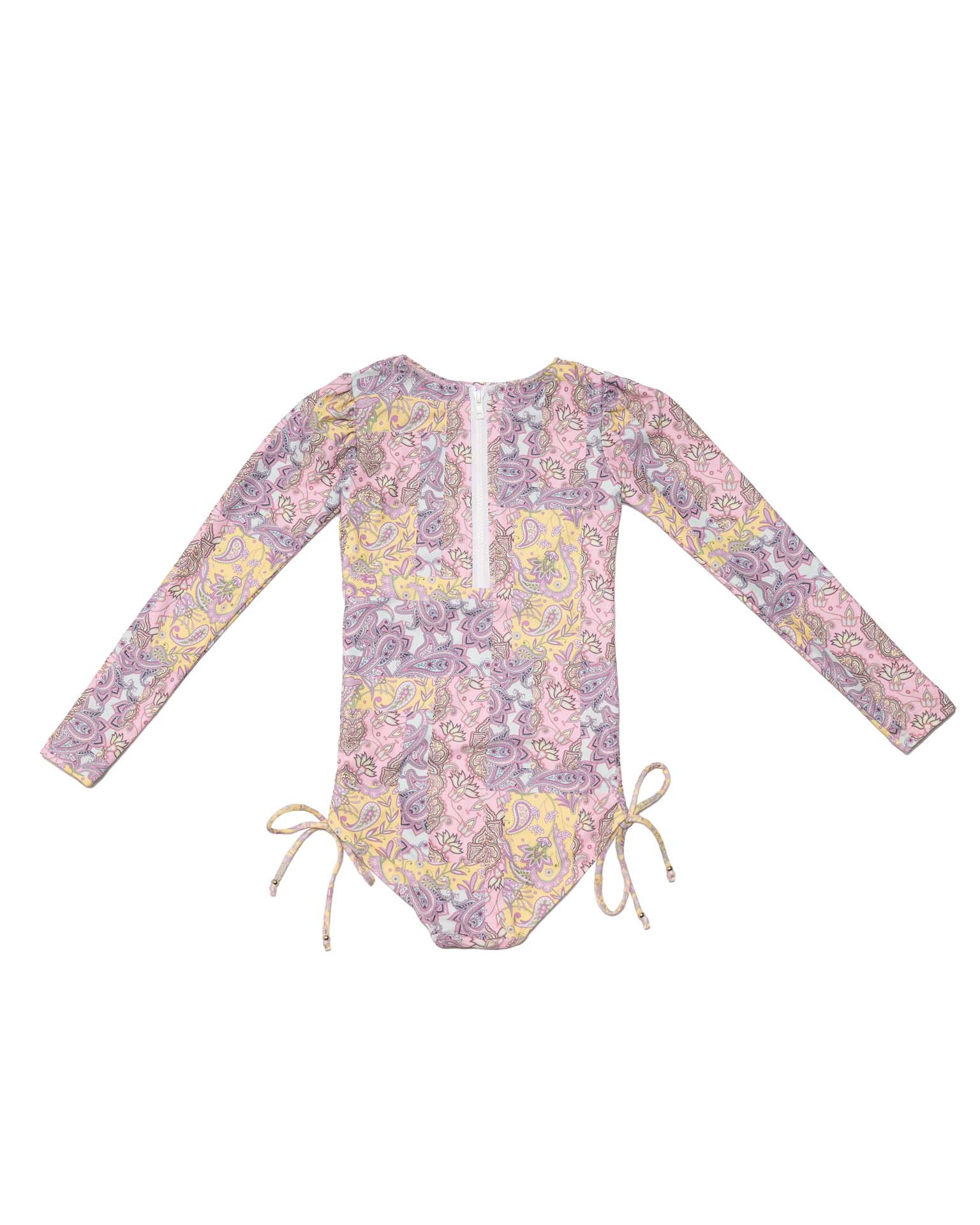 Long Sleeve One Piece Swimsuit with Side Ties - Image 6