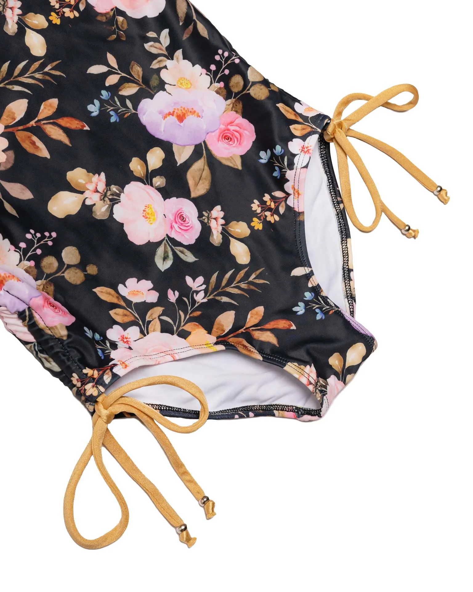 Long Sleeve One Piece Swimsuit with Side Ties - Image 3