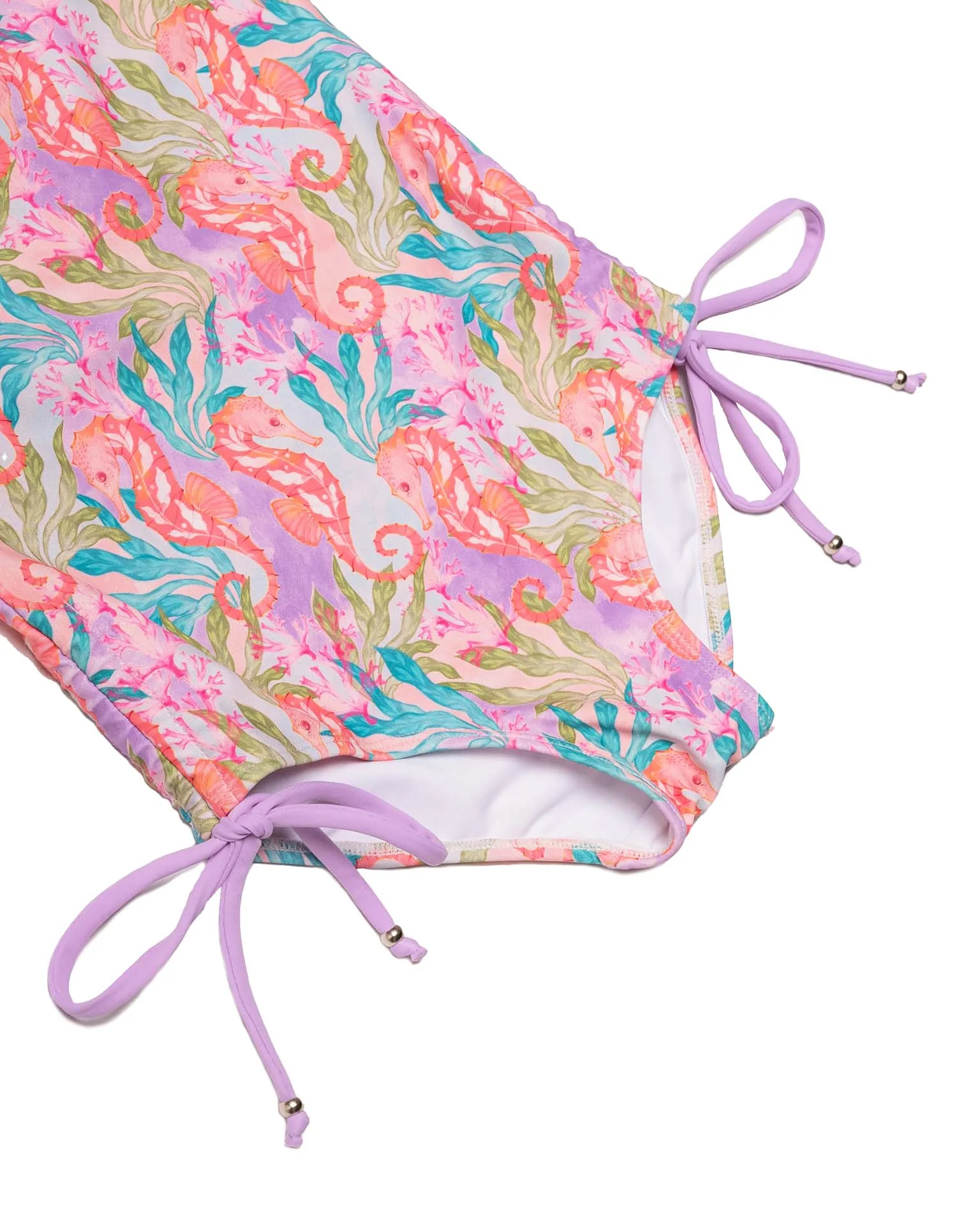 Long Sleeve One Piece Swimsuit with Side Ties - Image 3