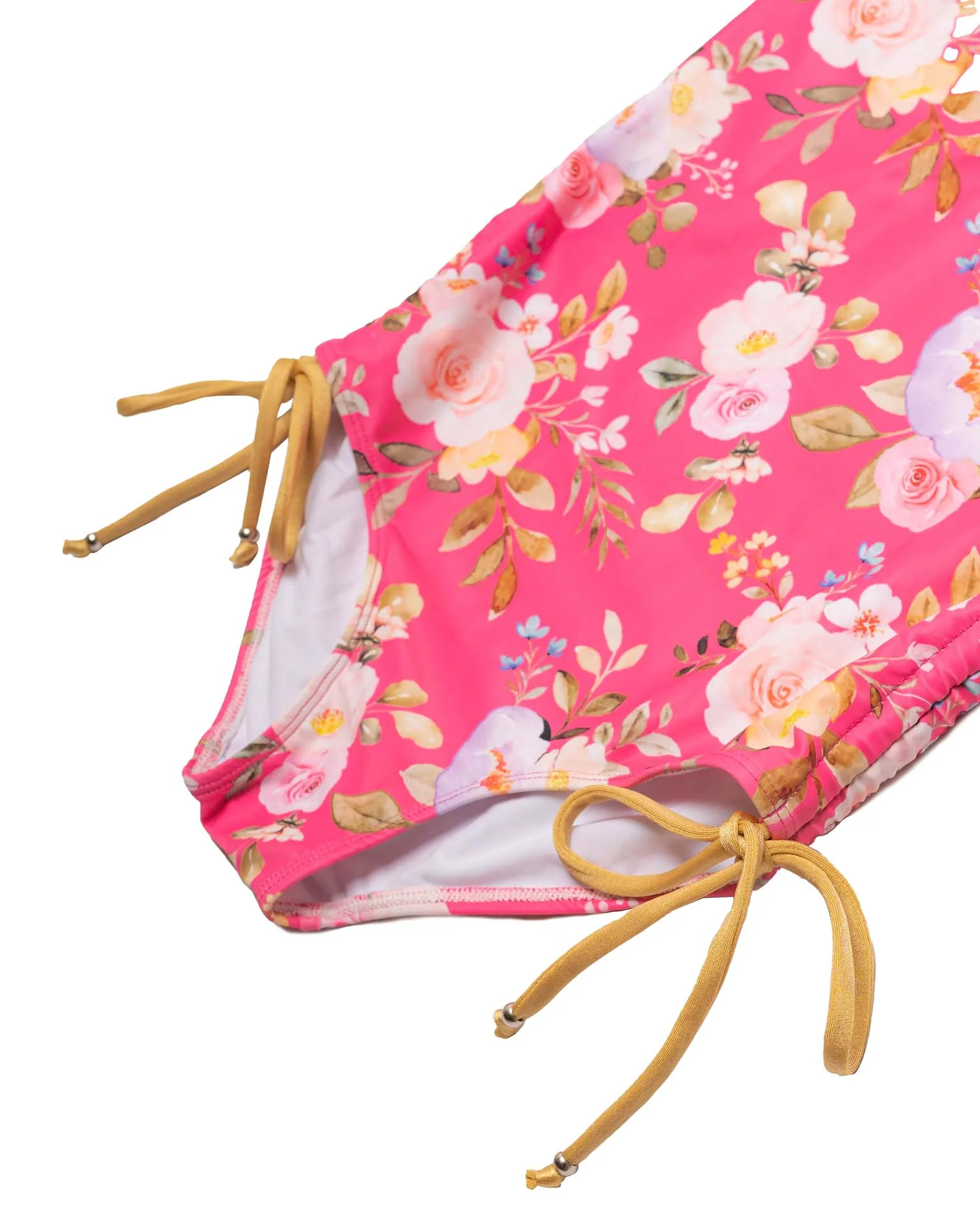 Long Sleeve One Piece Swimsuit with Side Ties - Image 4
