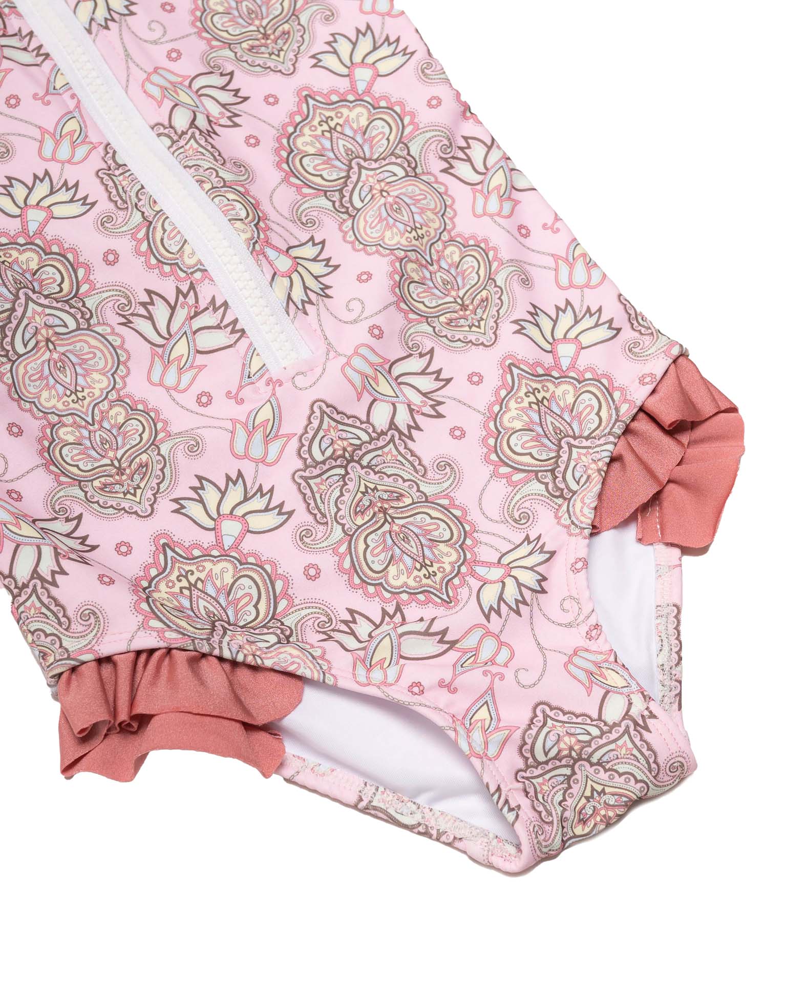 Long Sleeve Zip One Piece Swimsuit - Wild Flower - Image 3
