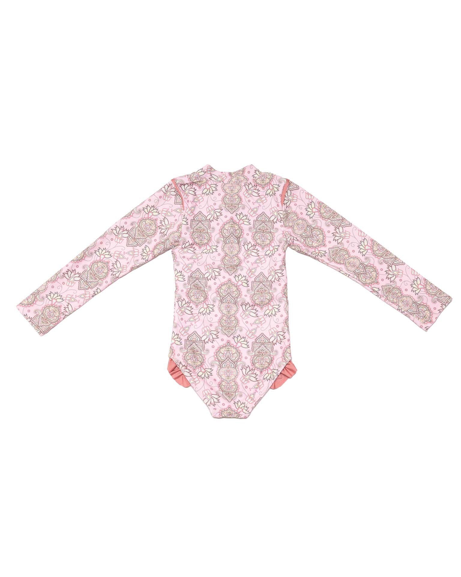 Long Sleeve Zip One Piece Swimsuit - Wild Flower - Image 5