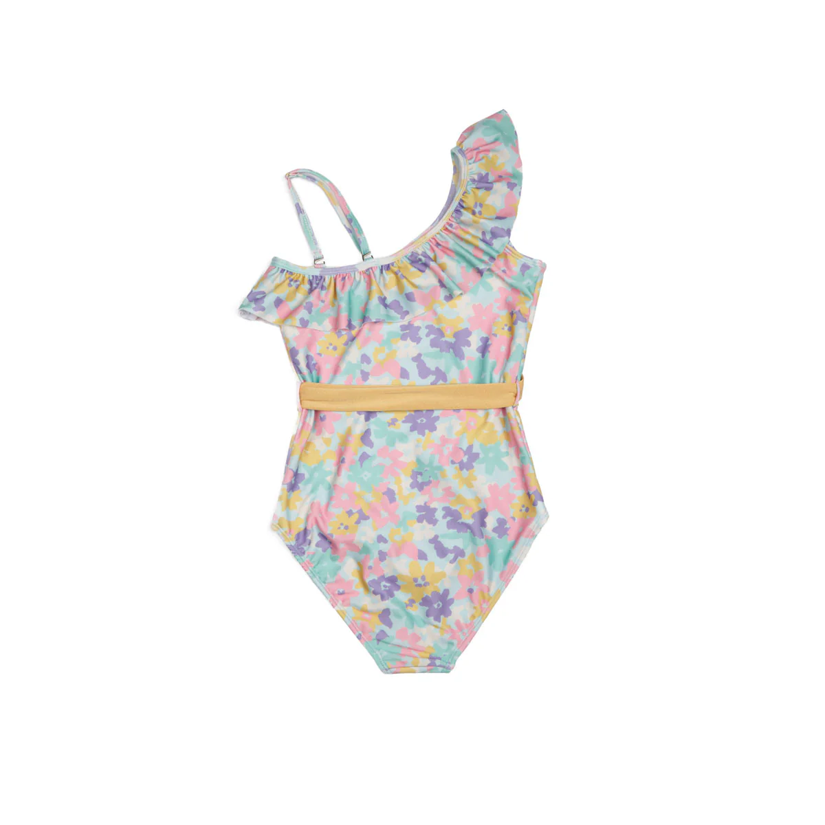 One Shoulder Ruffle One Piece - Image 3