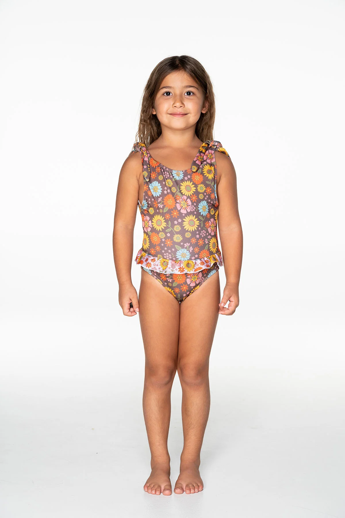 Peace, Love & Happiness Frilly One Piece (Poppy)