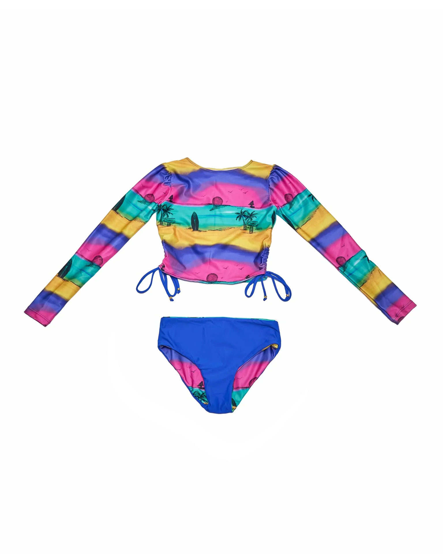 Girls Bikini Set (Side Tie Top & Reversible Bottoms) – Camp Cove - Image 3