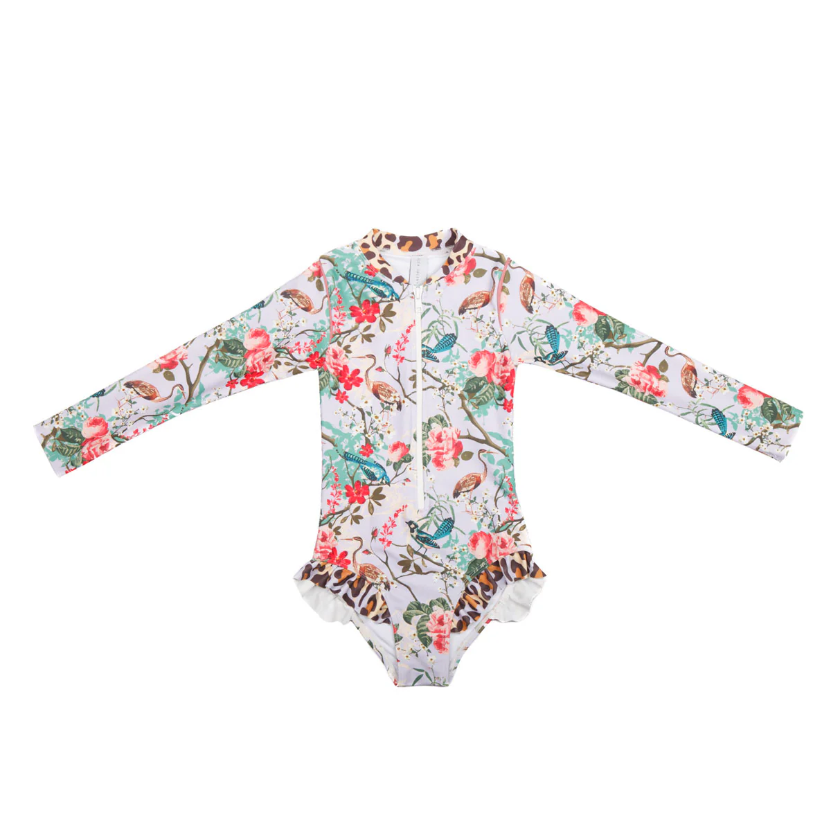 Long Sleeve Zip One Piece Swimsuit