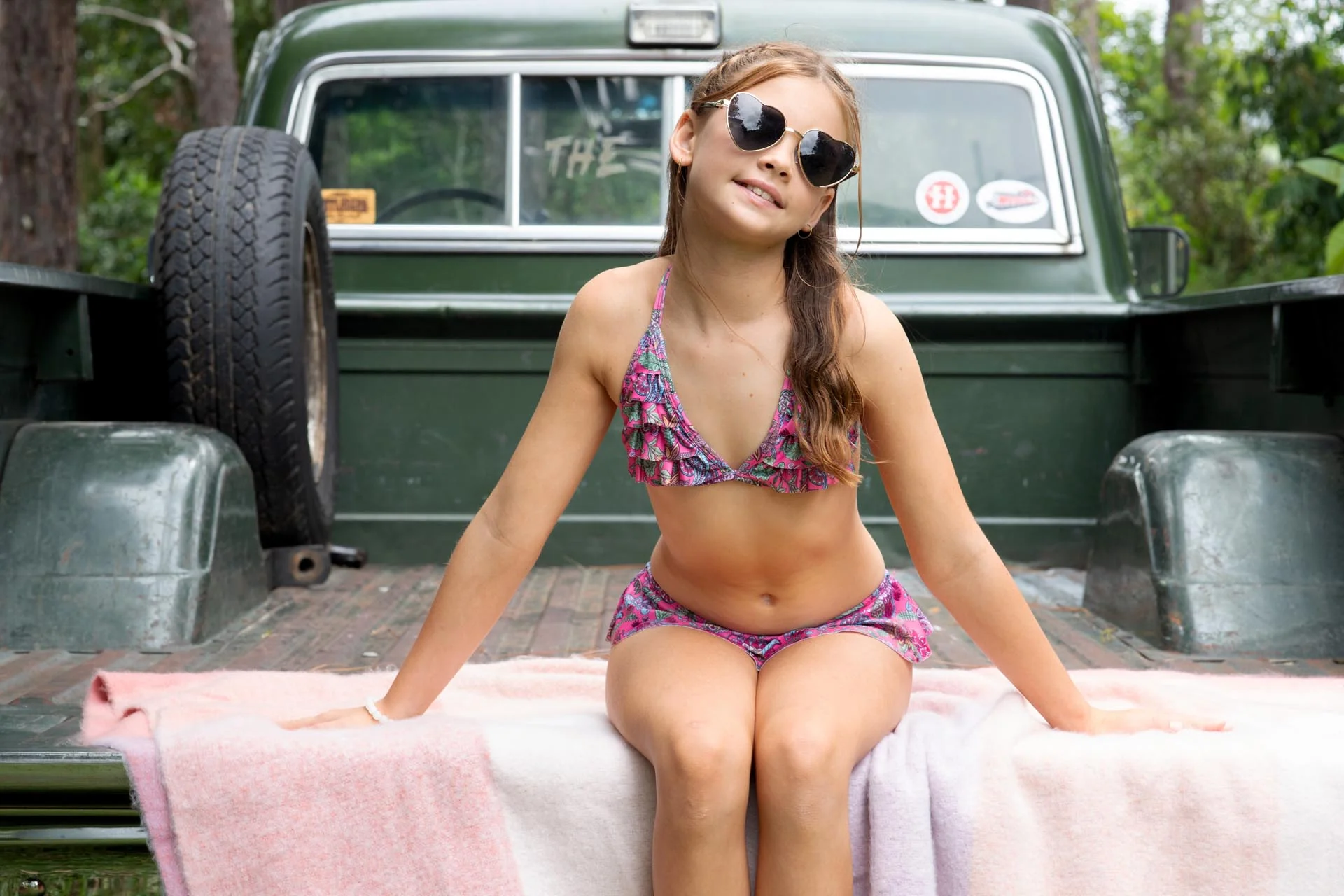 Girls Frill Bikini Set – Triangle Top & Frill Detail (Liberty) - Image 2